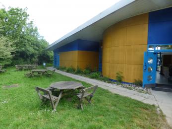Some picnic area seating near the Visitor Centre