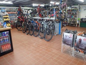 Interior of bike shop