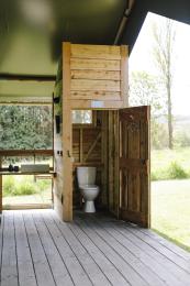 Meadow Escape toilet and basin at Sibbecks Farm Glamping