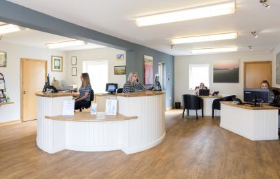 Our wheelchair accessible Reception area