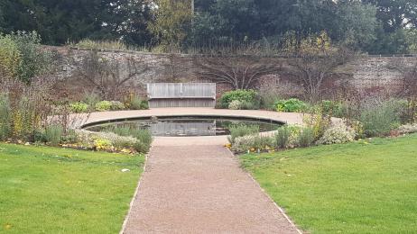 Pond in walled garden