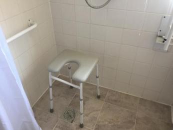 Accessible shower with shower stool