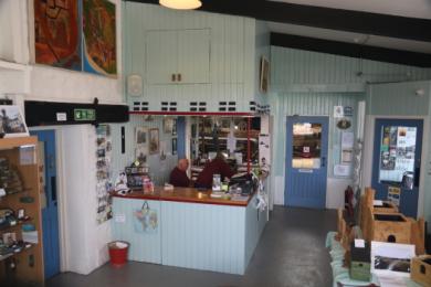 reception and shop counter