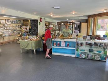view of reception and entrance to shop