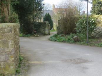 Road to gate from Church Centre car park to gate