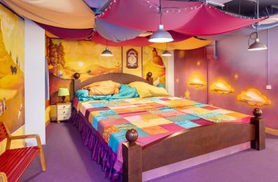 The colourful Story Bed inside Small Worlds