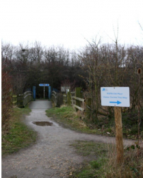 Trans Pennine Trail pathway leading to Old Moor 