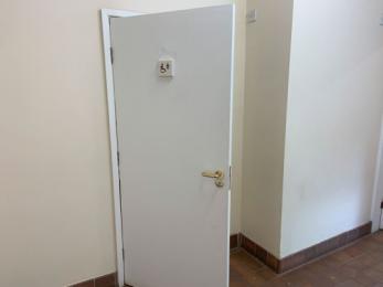 The door to the accessible toilet 