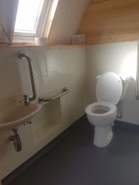Wet room in accessible cabin.