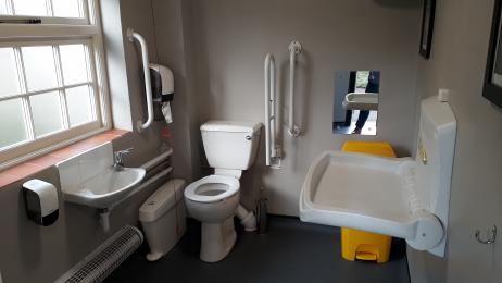 Accessible toilet and baby change