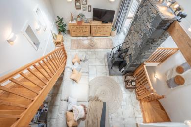 The Byre living area from above