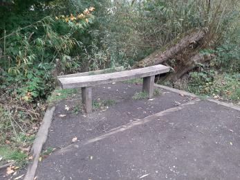 Benches are available around route, most have no backs or support arms