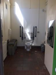 Accessible cubicle showing toilet 