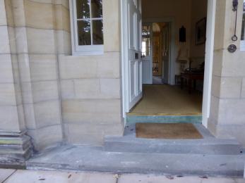 Front door access at Blervie House