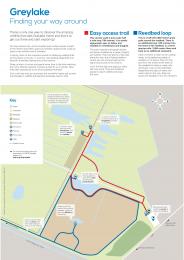 Greylake Trail Guide showing routes. Visit https://www.rspb.org.uk/reserves-and-events/reserves-a-z/greylake/ to download a copy