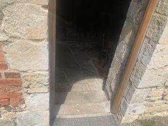 Doorway into Chapel showing two steps down