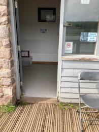Door to fishing lodge