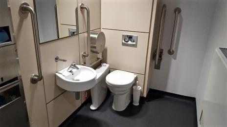 A photograph of the accessible toilet located by the meeting rooms on the ground floor.