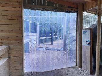 Plastic curtains at the penguin enclosure.