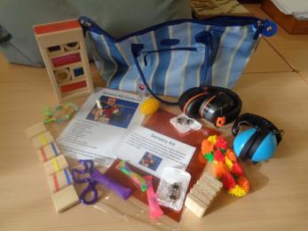 View of sensory and fidget toys