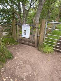 Entrance gate to Shore Wood path if accessed via Aber Right of Way