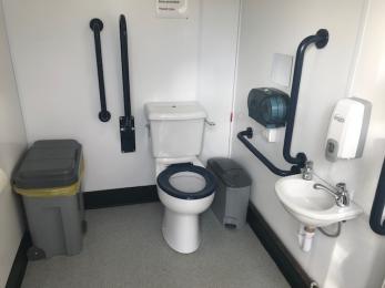 Interior of accessible toilet at Jeskyns