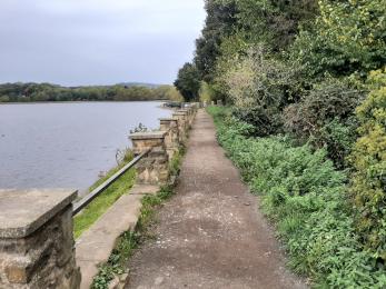 Path down the side of the reservoir 