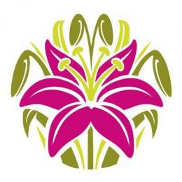 Blakesley Hall's logo is of pink lily, inspired by wallpaper at Blakesley Hall