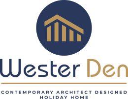 Logo reading Wester Den Contemporary Architect Designed Holiday Home
