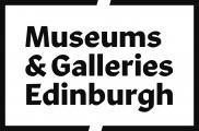 A black border around the words 'Museums & Galleries Edinburgh' in black text.