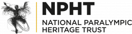 National Paralympic Heritage Trust logo with dancing figure by artist Rachel Gadsden