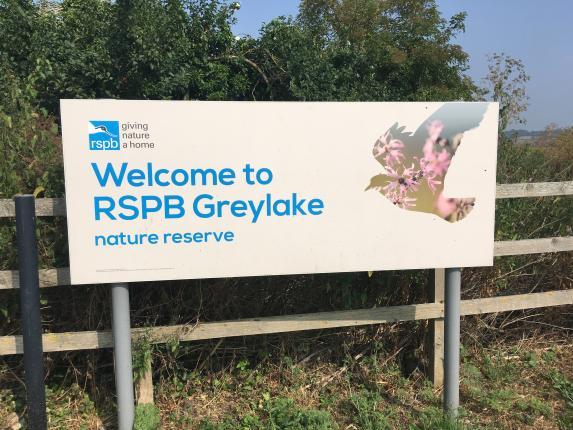 Welcome to RSPB Greylake sign 