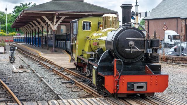 Steam Engine 'Northern Rock' departing Ravenglass Railway Station