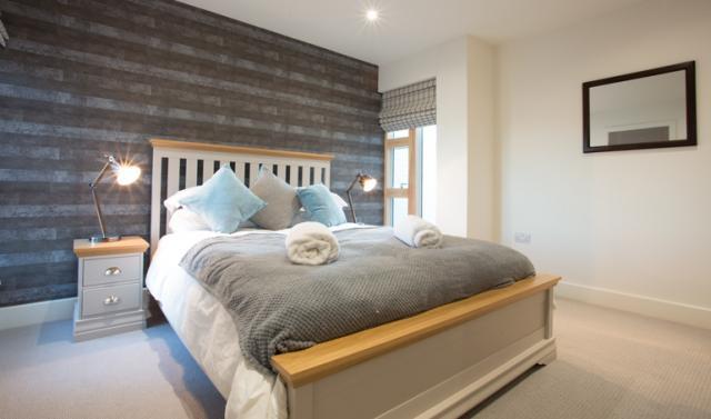 The master bedroom at Breakwater in Amble