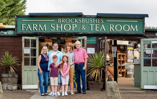 Family at Brocksbushes Farm Shop