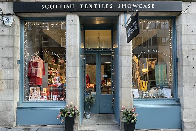 Scottish Textiles Showcase shop front Edinburgh